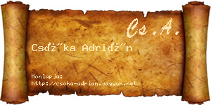 Csóka Adrián névjegykártya